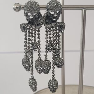 Butler & Wilson Crystal Skull Earrings